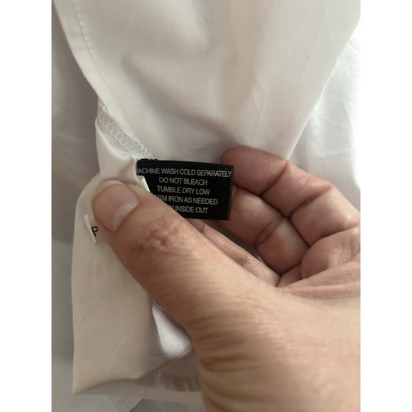 Boston Proper Collared Full Button Fit and Flare Dress Womens Size 8 White NWT - Picture 5 of 8